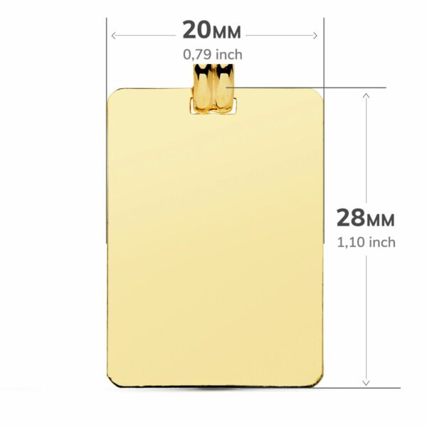 18K CHAPA ORO AMARILLO BRILLO LISA 28X20 MM - Imagen 2