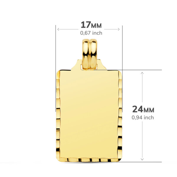 18K CHAPA LISA ALTO BRILLO TALLADA 24X14 MM - Imagen 2