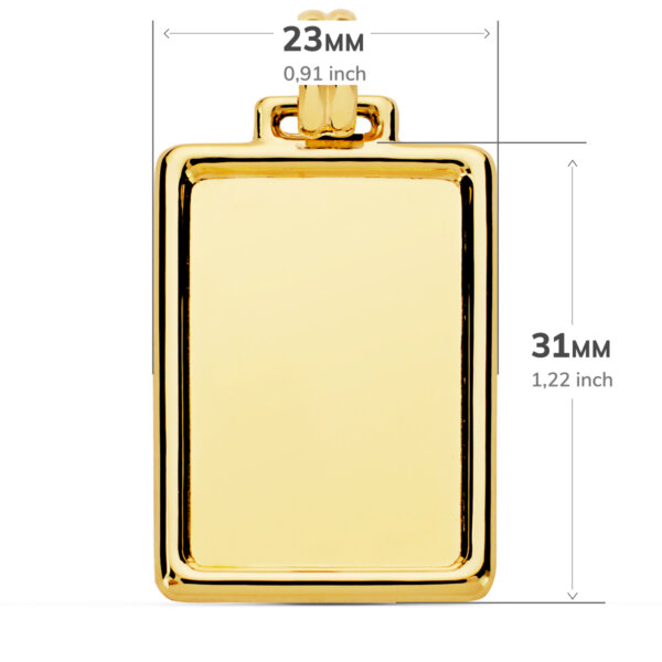 18K CHAPA LISA BRILLO BORDE 31X23 MM - Imagen 2