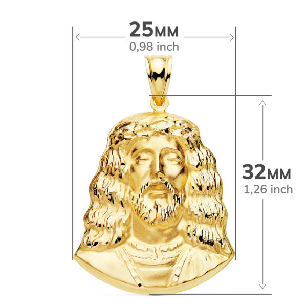 18K COLGANTE CRISTO DE MEDINACELI ROSTRO. 32X25 MM - Imagen 2