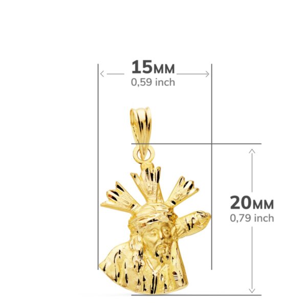 18K COLGANTE CRISTO DEL  GRAN PODER SILUETA 20X15 MM - Imagen 2