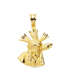 18K CRISTO GRAN PODER SILUETA 24X20 MM