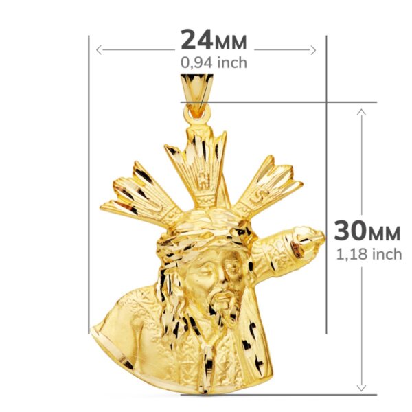 18K CRISTO GRAN PODER SILUETA 28X24 MM - Imagen 2