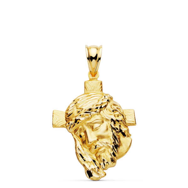 18K CABEZA CRISTO CRUZ 31X21 MM