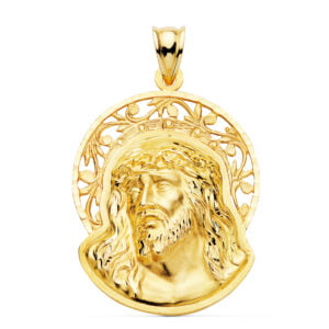 18K COLGANTE CABEZA CRISTO ORLA 32X26 MM