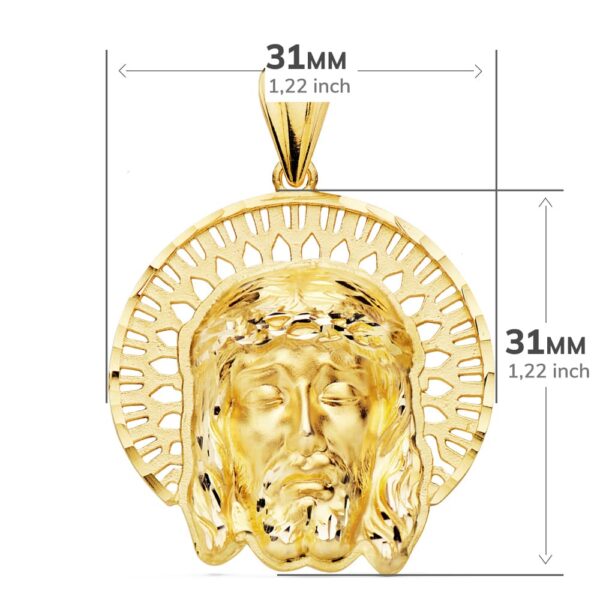 18K COLGANTE CABEZA DE CRISTO ORLA 31X31 MM - Imagen 3
