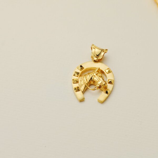 18K COLGANTE ORO AMARILLO HERRADURA DE CABALLO 25X22 MM - Imagen 3