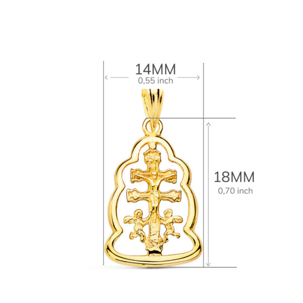 18K COLGANTE CRUZ DE CARAVACA ORLA 18X14 MM - Imagen 2