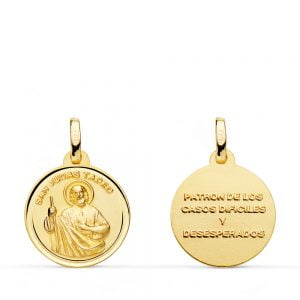 18K MEDALLA SAN JUDAS TADEO TALLA BISEL 16 MM