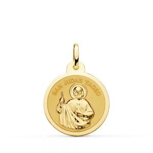 18K MEDALLA SAN JUDAS TADEO BRILLO 20 MM