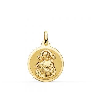 18K MEDALLA SAN JOSE BRILLO 18 MM