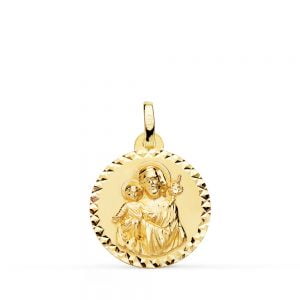 18K MEDALLA SAN JOSE TALLA CRUZADA 18 MM