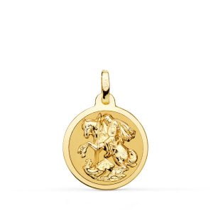18K MEDALLA SAN JORGE BRILLO 18 MM