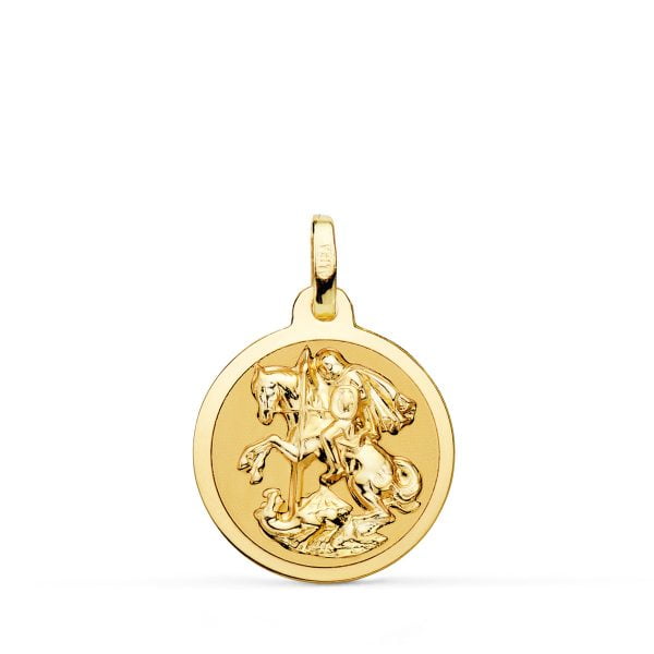 18K MEDALLA SAN JORGE BRILLO 18 MM
