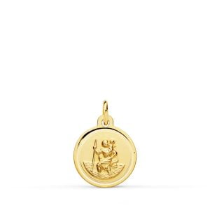 18K MEDALLA SAN CRISTOBAL BISEL 12 MM
