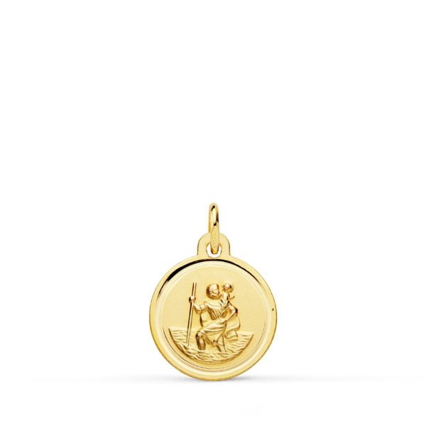 18K MEDALLA SAN CRISTOBAL BISEL 12 MM