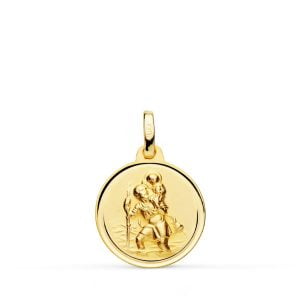 18K MEDALLA SAN CRISTOBAL BISEL 16 MM