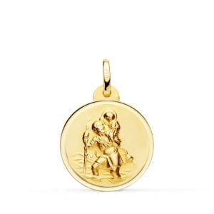18K MEDALLA SAN CRISTOBAL BISEL 20 MM