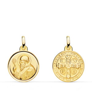 18K ESCAPULARIO SAN BENITO BISEL 16 MM