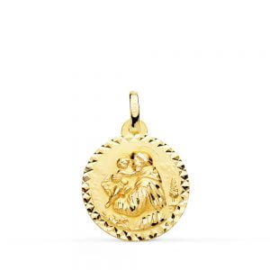 18K MEDALLA SAN ANTONIO TALLA CRUZADA 18 MM