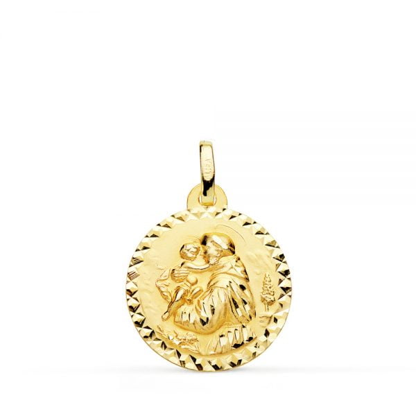 18K MEDALLA SAN ANTONIO TALLA CRUZADA 18 MM