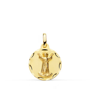 18K MEDALLA DIVINO NIÑO TALLADA 16 MM
