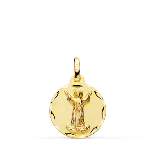 18K MEDALLA DIVINO NIÑO TALLADA 16 MM