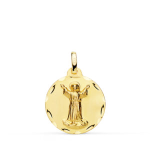 18K MEDALLA DIVINO NIÑO TALLADA ORO AMARILO18 MM