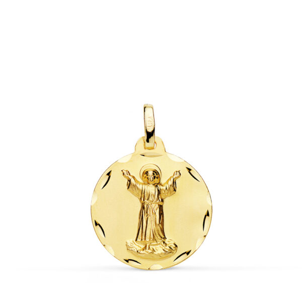 18K MEDALLA DIVINO NIÑO TALLADA ORO AMARILO18 MM