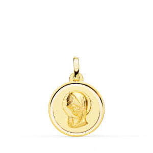 18K MEDALLA ORO AMARILLO VIRGEN NIÑA BISEL. 16 MM