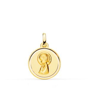 18K MEDALLA ORO AMARILLO VIRGEN NIÑA BISEL. 16 MM