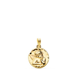 18K MEDALLA REDONDA ANGELITO BURLON BRILLO 16 MM