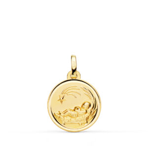 18K MEDALLA ORO AMARILLO NIÑO DEL PESEBRE BISEL. 16 MM