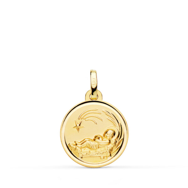 18K MEDALLA ORO AMARILLO NIÑO DEL PESEBRE BISEL. 16 MM