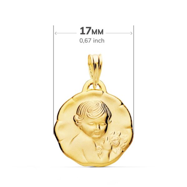18K MEDALLA ANGEL QUERUBIN 19 MM - Imagen 2