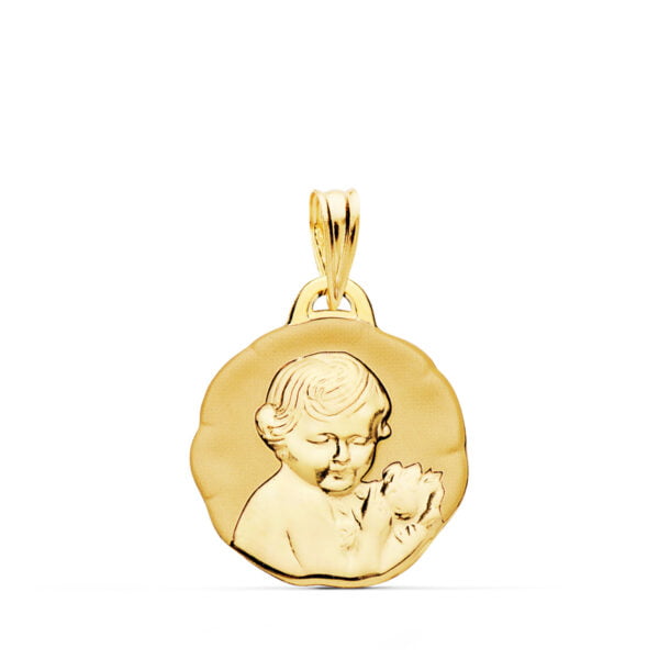 18K MEDALLA ANGEL QUERUBIN BRILLO 19 MM