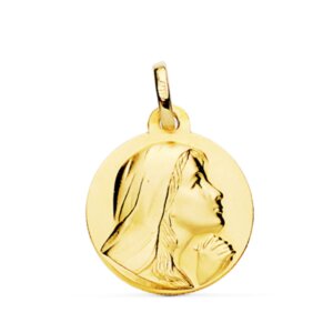 18K MEDALLA VIRGEN REZANDO 18 MM