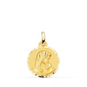 18K MEDALLA MADRE AMOR MATERNAL 15MM
