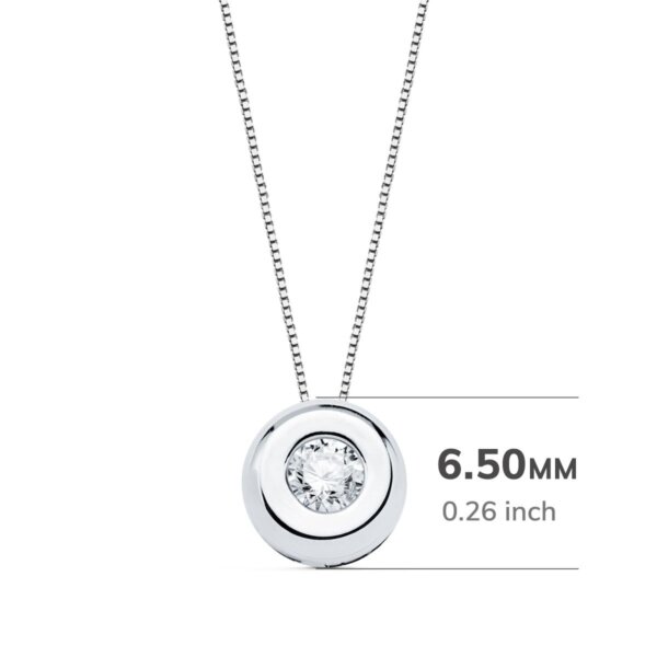 18K GARGANTILLA ORO BLANCO CHATON DIAMANTE 0.100 QTS. G-VS2. CADENA 42 CM - Imagen 2